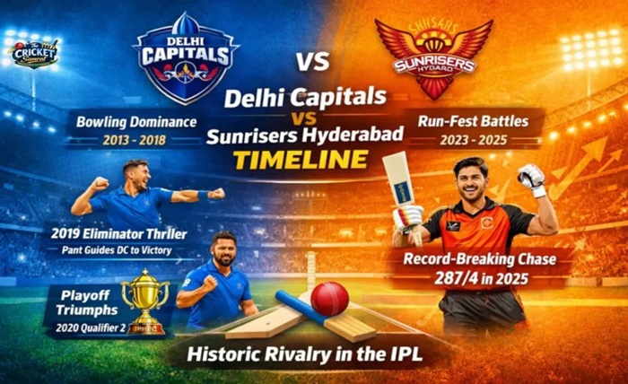 delhi capitals vs sunrisers hyderabad timeline